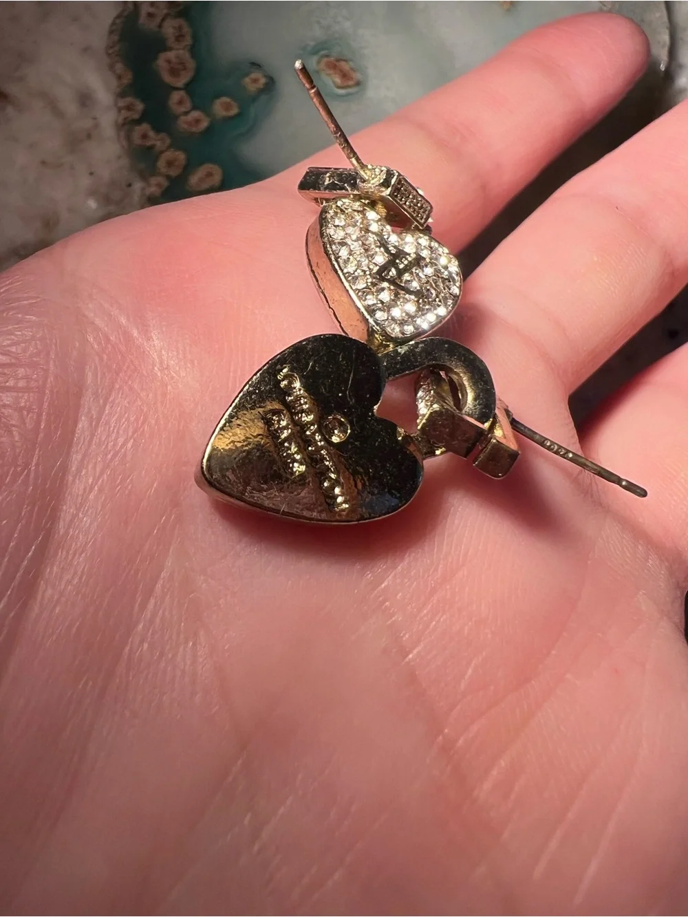 Pavé Heart Lock Drop Earrings NEW